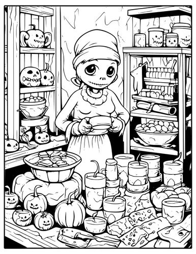 Vista 9 de Halloween Coloring Book For Adults with Spooky Holiday Designs