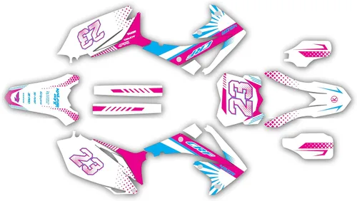 Vista 6 de Kit de gráficos para Honda CRF250R 2010-13 y CRF450R 2009-2012 Serie FH Roja 16 Mil-Dirt Pit Bike Adhesivos de Motocicleta, Pegatina de Carreras