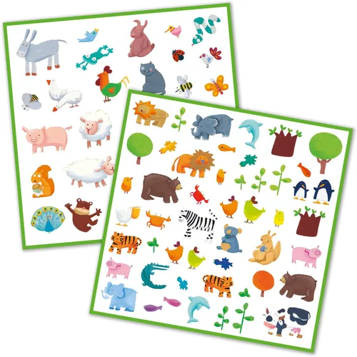 Vista 2 de Djeco Pegatinas de animales (160 piezas)