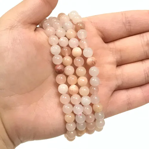 Vista 600 de Gem Avenue Handmade Round Bead Stretch Bracelet Unisex Natural Stone Beaded Jewelry for Men & Women, Elastic Wristband for Daily Wear