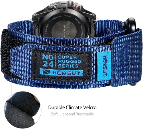 Vista 7 de Compatible con la correa de reloj Garmin, correa deportiva de nailon súper resistente con diseño de bucle tejido