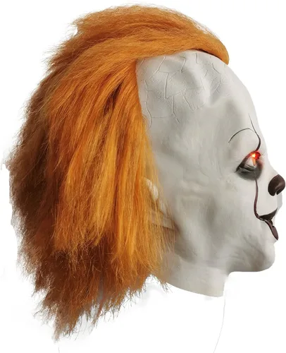 Vista 4 de Máscara de Halloween Malvado Payaso Capítulo dos Látex LED Terror Película Cosplay Cabeza Completa Disfraz Fiesta de Masquerade