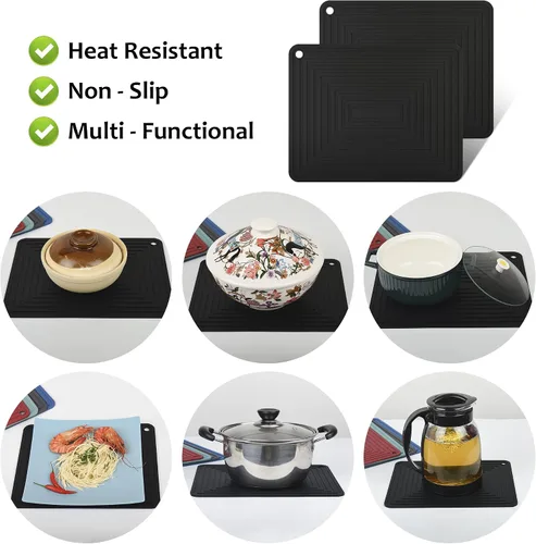 Vista 7 de Salvamanteles de silicona para platos calientes, ollas y sartenes, almohadillas calientes para cocina, soportes redondos de silicona para ollas