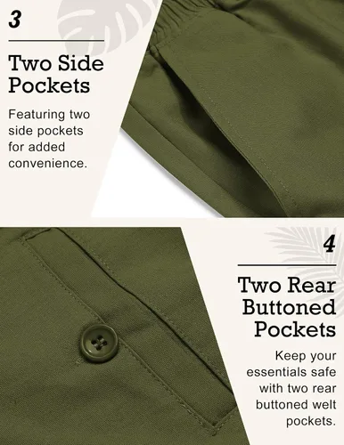 Vista 5 de COOFANDY Pantalones casuales de lino para hombre, cintura elástica, con cordón, pantalones de verano para playa y verano, pantalones de lino ligeros