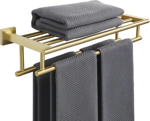 Vista 20 de Alise Toallero, Estante de Toallas con Barras Dobles para Lavabo de Baño, SUS 304 Acero Inoxidable de Montaje en Pared, 40.6 cm Níquel Cepillado
