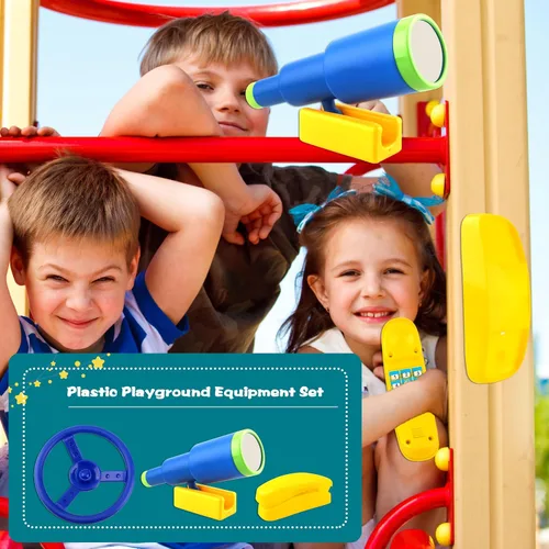 Vista 3 de Accesorios para el patio de recreo, Swingset, volante, telescopio de plástico, teléfono Swingset, juguete para niños, patio al aire libre, patio