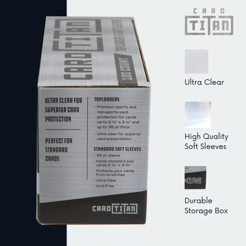 Vista 6 de CARD TITAN PRO - Cargadores superiores estándar de 3 x 4 pulgadas y fundas suaves de 35 puntos, calidad premium, ultra transparentes, cargadores
