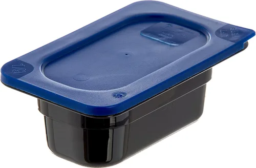 Vista 8 de Carlisle FoodService Products 3058360 Smart Lid Tapa de polietileno de noveno tamaño, azul oscuro, 6.8 x 4.3 x 0.5 pulgadas, 1.28 onzas