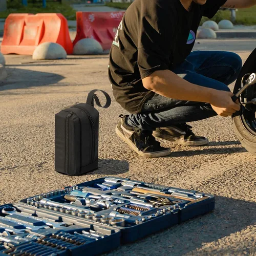 Vista 5 de Funda de transporte para Airmoto/Fanttik X8 para APEX/para inflador de neumáticos Woowind LP1, bomba de aire portátil, compresor de aire de 120 PSI