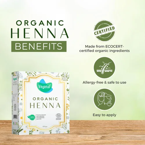 Vista 2 de Vegetal Organic Henna Powder for Hair (100 gm x Pack of 2)