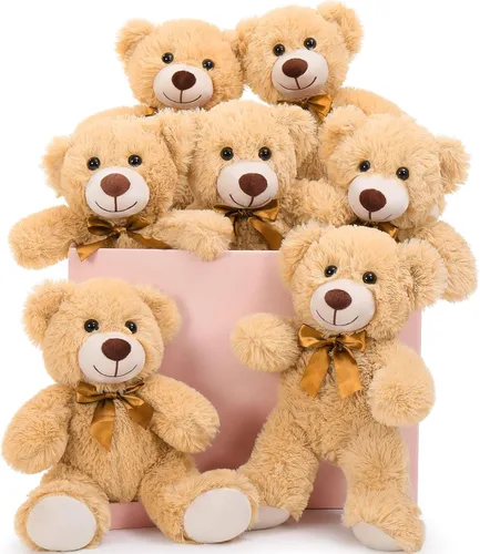 Vista 13 de MaoGoLan - Osos de peluche, paquete de 3 osos de peluche, regalo de cumpleaños o centro de mesa para niñas, 13.5 pulgadas