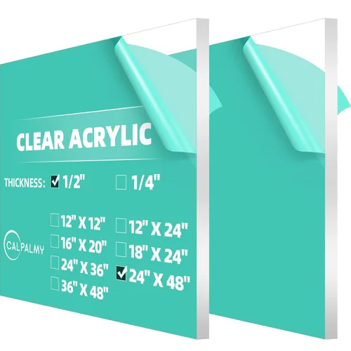 Vista 12 de CALPALMY (2-Pack) Hoja de plexiglás acrílico transparente de 24 x 36, 1/4" de grosor; Uso para proyectos de manualidades, letreros, vitrinas