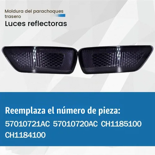 Vista 3 de CULMKARI Luces reflectoras de moldura de parachoques trasero negras compatibles con Jeep Grand Cherokee 2012-2018 Dodge Journey 2012-2020 Jeep