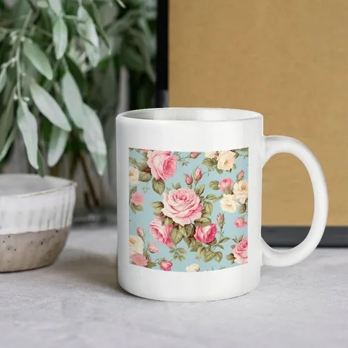 Vista 6 de Tazas de café vintage Shabby Chic Rose con diseño de flores antiguas, taza de cerámica divertida y única para cumpleaños, Día de la Madre, ideas
