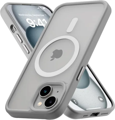 Vista 83 de Tigowos Funda magnética para iPhone 15, resistente a las caídas, sensación de piel mate, a prueba de golpes, ajuste delgado para iPhone 15, negro