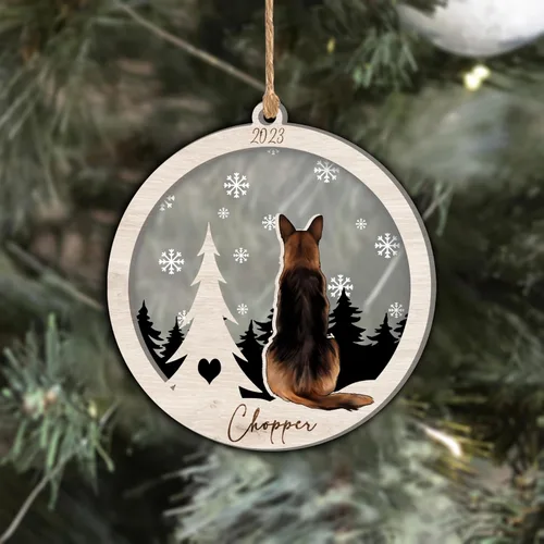 Vista 172 de Nazenti Adorno de Navidad conmemorativo personalizado, regalo personalizado de recuerdo de perro, condolencias por pérdida de mascotas, sabueso