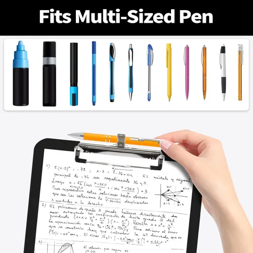 Vista 3 de Sooez Portapapeles de plástico con soporte para bolígrafo, [10% más grueso] Tableros de clip de 8.5 x 11 pulgadas con clip de perfil bajo, lindo