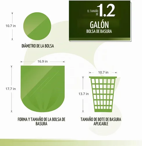 Vista 6 de FORID - Bolsas de basura compostables pequeñas de 1.2 galones, 150 unidades, mini forros fuertes para botes de basura de 5 litros, sin perfume