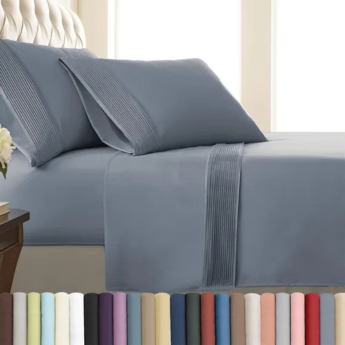 Vista 14 de Southshore Fine Linens®, juego de ropa de cama con bolsillo profundo, Microfibra, Negro, gemelo