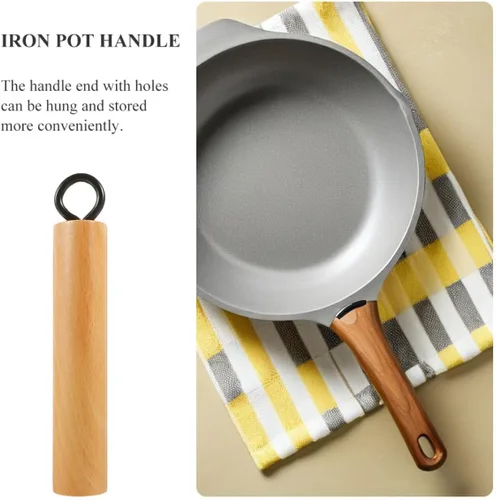 Vista 9 de Mikinona Wok Mango Wok Accesorios Mango Desmontable Utensilios de Cocina de Repuesto de Olla de Repuesto de Mango de Madera Universal Utensilios
