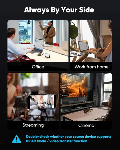 Vista 8 de Highwings Cable USB C a HDMI @60Hz, USB-C (HDMI 4K) de 3 pies, negro, [compatible con Thunderbolt 3/4] Cable tipo C a HDMI para iPhone 16/15 Series