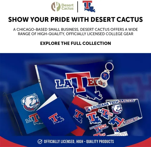 Vista 5 de Desert Cactus Louisiana Tech University - Carrete retráctil para identificación de billetes Bulldogs LA