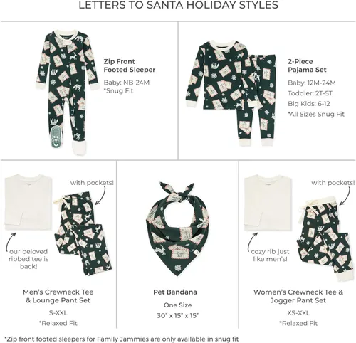 Vista 2 de Burt's Bees Baby Baby Girls' Family Jammies Matching Holiday Organic Cotton Pajamas