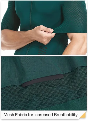 Vista 6 de ARSUXEO Camiseta de ciclismo profesional para hombre, manga corta, ultraligera, para bicicleta de carretera, ciclismo, ciclismo