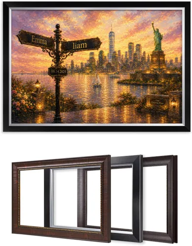 Vista 88 de IPIC - Personalized Framed Canvas with Custom Street Sign in Boston Personalized Street Signs with Names, Custom Canvas Print, Boston Sunset