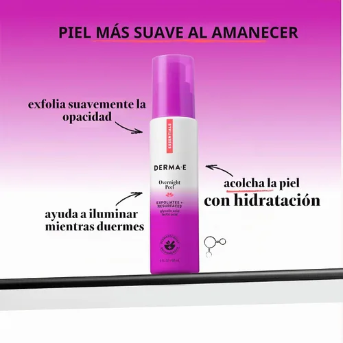 Vista 2 de Derma y uniformemente radiante, limpieza durante la noche con alfa hydroxiácidos de 2 onzas, 2 onza