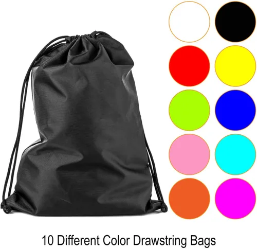 Vista 3 de PAXCOO 10 piezas de Cinch Sack Mochila con cordón Sinch Tote Bolsa de siesta para gimnasio