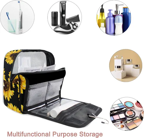 Vista 4 de senya Kit de neceser de viaje colgante, estuche de maquillaje, organizador de cosméticos para hombres y mujeres