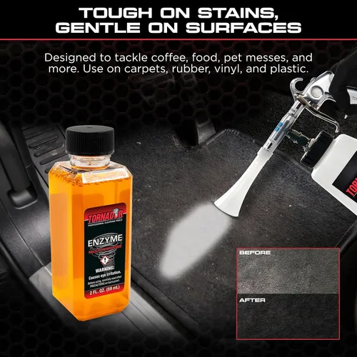 Vista 3 de Tornador TC-ENZYME - Limpiador enzimático multiusos de 2 onzas, paquete de 3 Removedor de manchas y manchas resistente con control de olores