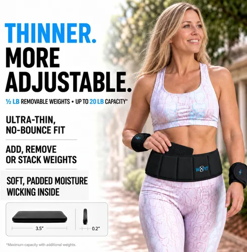 Vista 2 de W8FIT Cinturón Ajustable con Peso para Caminar y Hacer Ejercicio