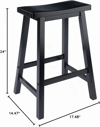 Vista 2 de Winsome Satori Taburete de asiento de sillín para cocina, 24", negro