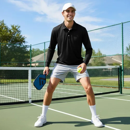 Vista 4 de NAVISKIN Camisas polo de manga larga para hombre, camisas de golf con cuello UPF 50 SPF para hombre, secado rápido, absorbe la humedad
