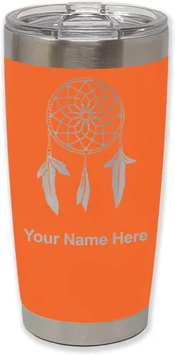 Vista 26 de LaserGram Vaso aislado al vacío de 20 onzas, atrapasueños, grabado personalizado incluido (negro) Engraved Gift, Vacuum Insulated Stainless Steel