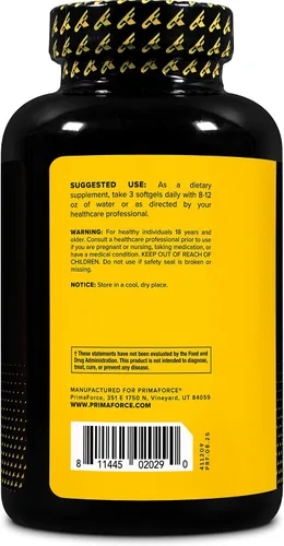 Vista 3 de Primaforce CLA (2400 mg) 180 cápsulas blandas, máximo CLA para hombres