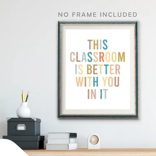 Vista 3 de This Classroom Is Better With You In It, Boho Classroom Decor, 8X10 inch Classroom Decorations Poster, Back to School, School Wall Art, Positive