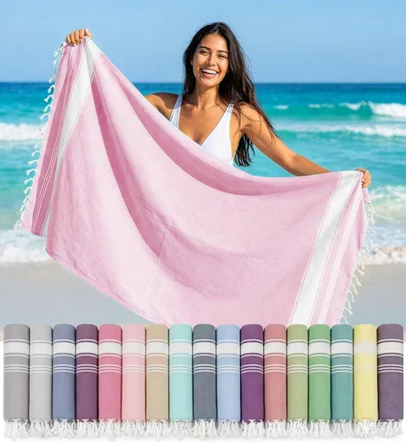 Vista 57 de LANE LINEN - Paquete de 4 toallas de playa de gran tamaño, toalla de piscina prelavada, extragrande, de secado rápido y sin arena, toalla de viaje