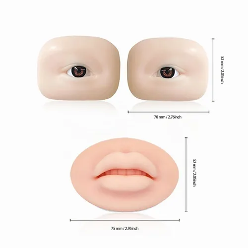 Vista 6 de Hojas de piel de práctica de 12 piezas, entrenamiento de microblading