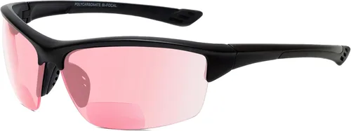 Vista 7 de Calabria Sport 202BF - Gafas de seguridad bifocales para lectura para hombres y mujeres, antivaho envolvente, protección UV tintada, sin montura