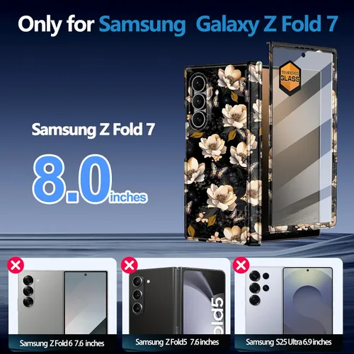 Vista 2 de Hekodonk Funda para Galaxy Z Fold 7, compatible con MagSafe, protector de pantalla integrado, protección de bisagra, magnética, delgada, a prueba