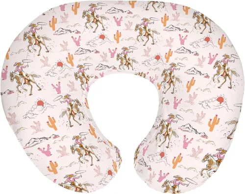 Vista 10 de Blue Western Cowboy - Fundas de almohada de lactancia para niños, botas de vaquero, sombrero, caballo, cactus, sol, vaca, calaveras, funda