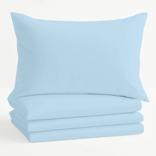 Vista 30 de Comfort Beddings Juego de 4 fundas de almohada estándar, 100% algodón orgánico de 600 hilos, fundas de almohada de algodón rosa rubor, fundas