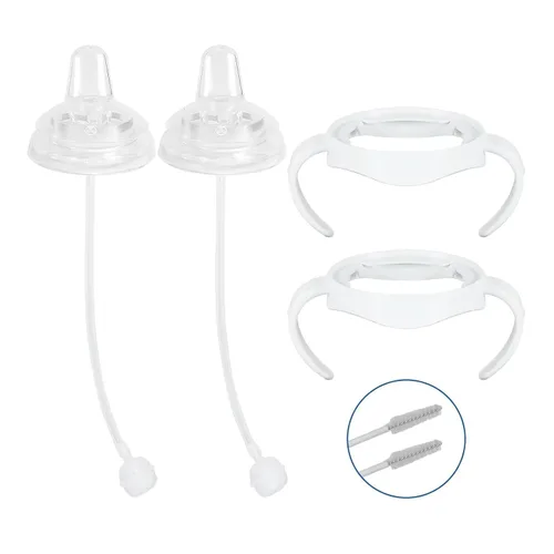Vista 8 de Kit de conversión de boquilla suave para biberón natural Philips Avent, asas de biberón y popote con peso (paquete de 2)