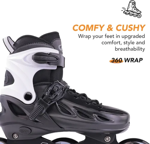 Vista 3 de PAPAISON Patines en línea ajustables para adultos para hombres y mujeres con 3 ruedas de 100 mm, patines de exterior para fitness, velocidad