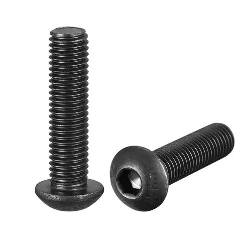 Vista 17 de uxcell Tornillos de cabeza de botón hexagonal M8x40mm Tornillos de acero de aleación 10pcs