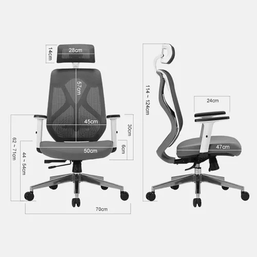 Vista 2 de Silla de oficina de malla transpirable para computadora con soporte lumbar ergonómico ajustable, silla de escritorio giratoria con reposabrazos