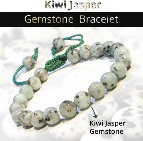 Vista 183 de Adjustable Crystal Bracelet – Gemstone Bead Bracelet with Adjustable Macrame String – Chic Gemstone Bracelet for Men and Women – 8mm Round Healing